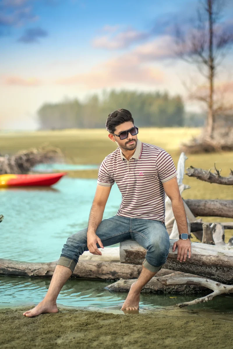 Stripe Polo T-Shirt