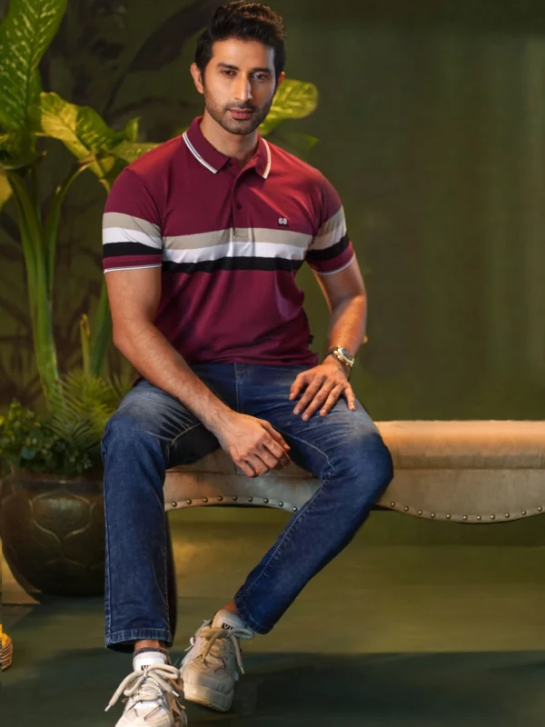 Stripe Polo T-Shirt