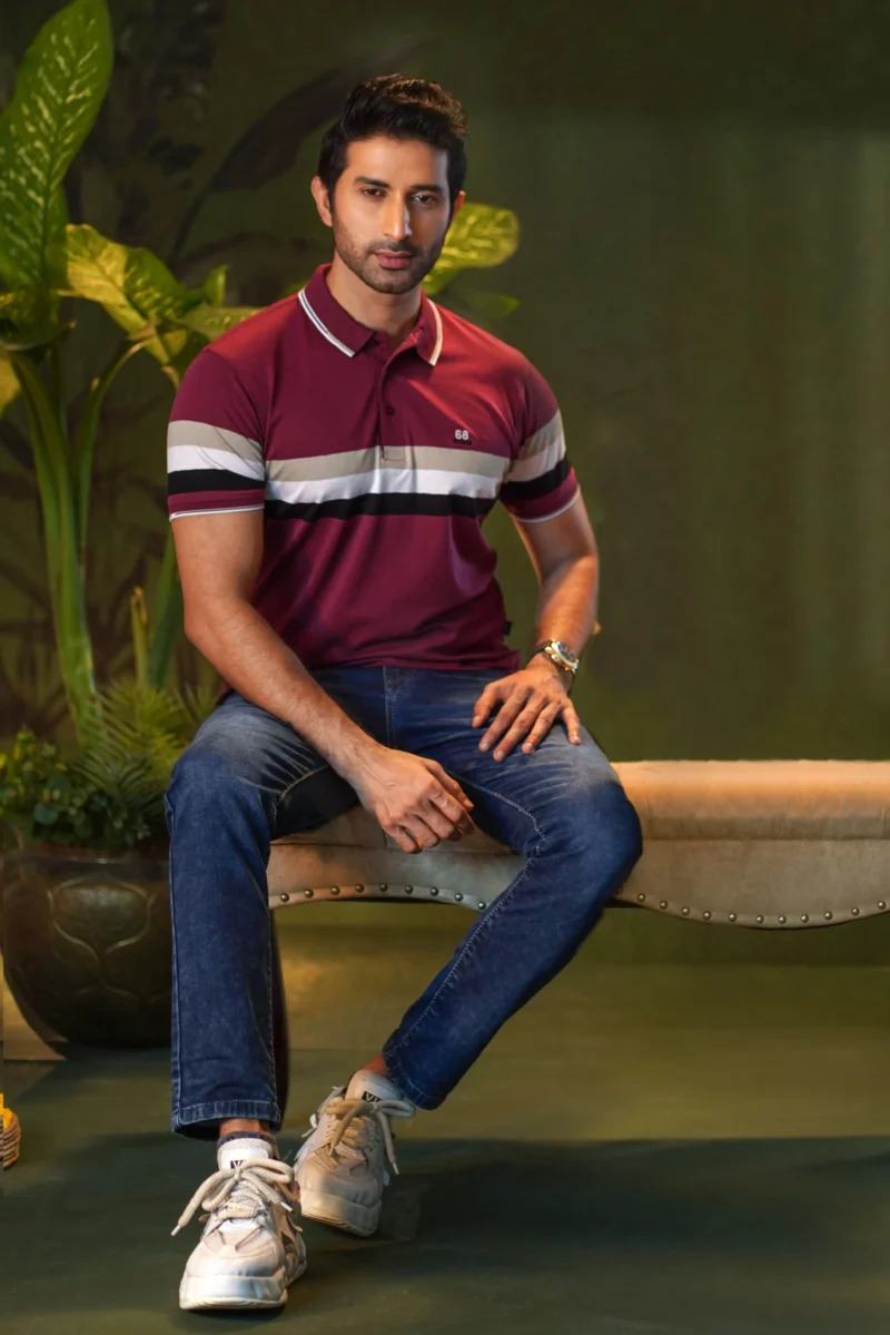 Stripe Polo T-Shirt