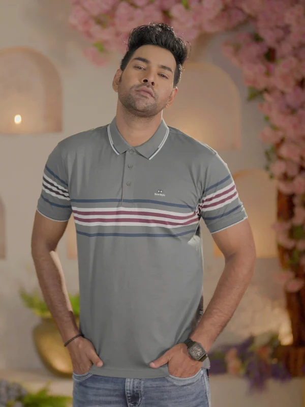 Stripe Polo T-Shirt