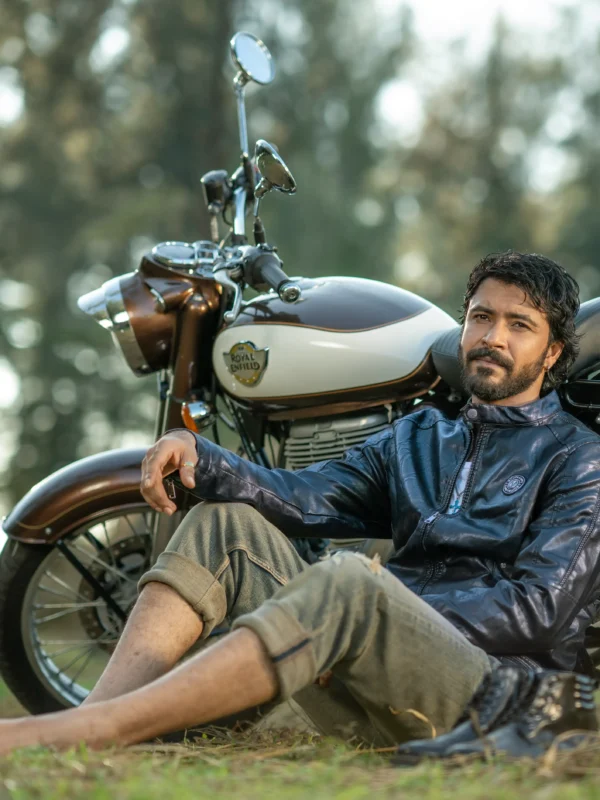 Leather Jacket (Blue)