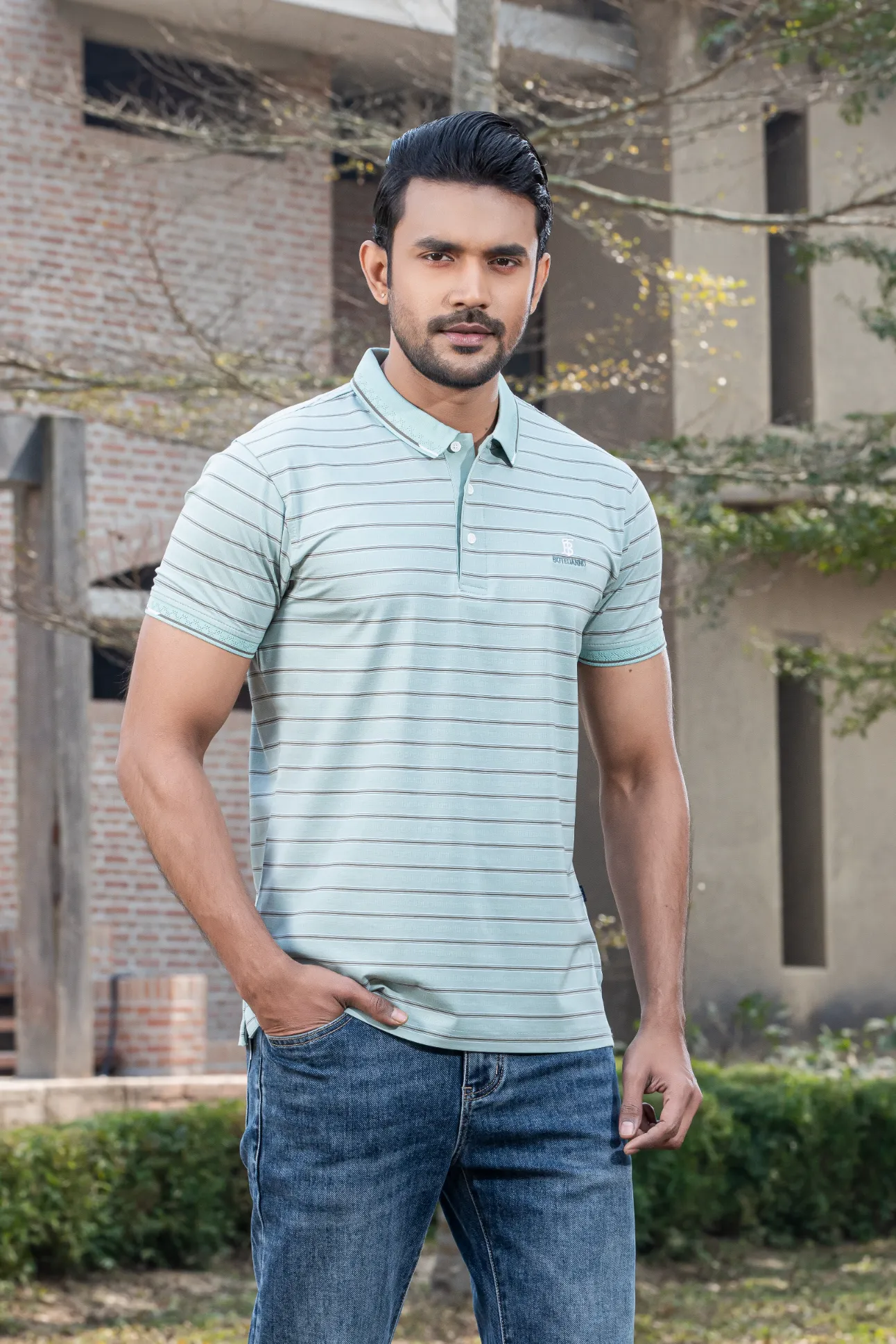 Stripe Polo T-Shirt