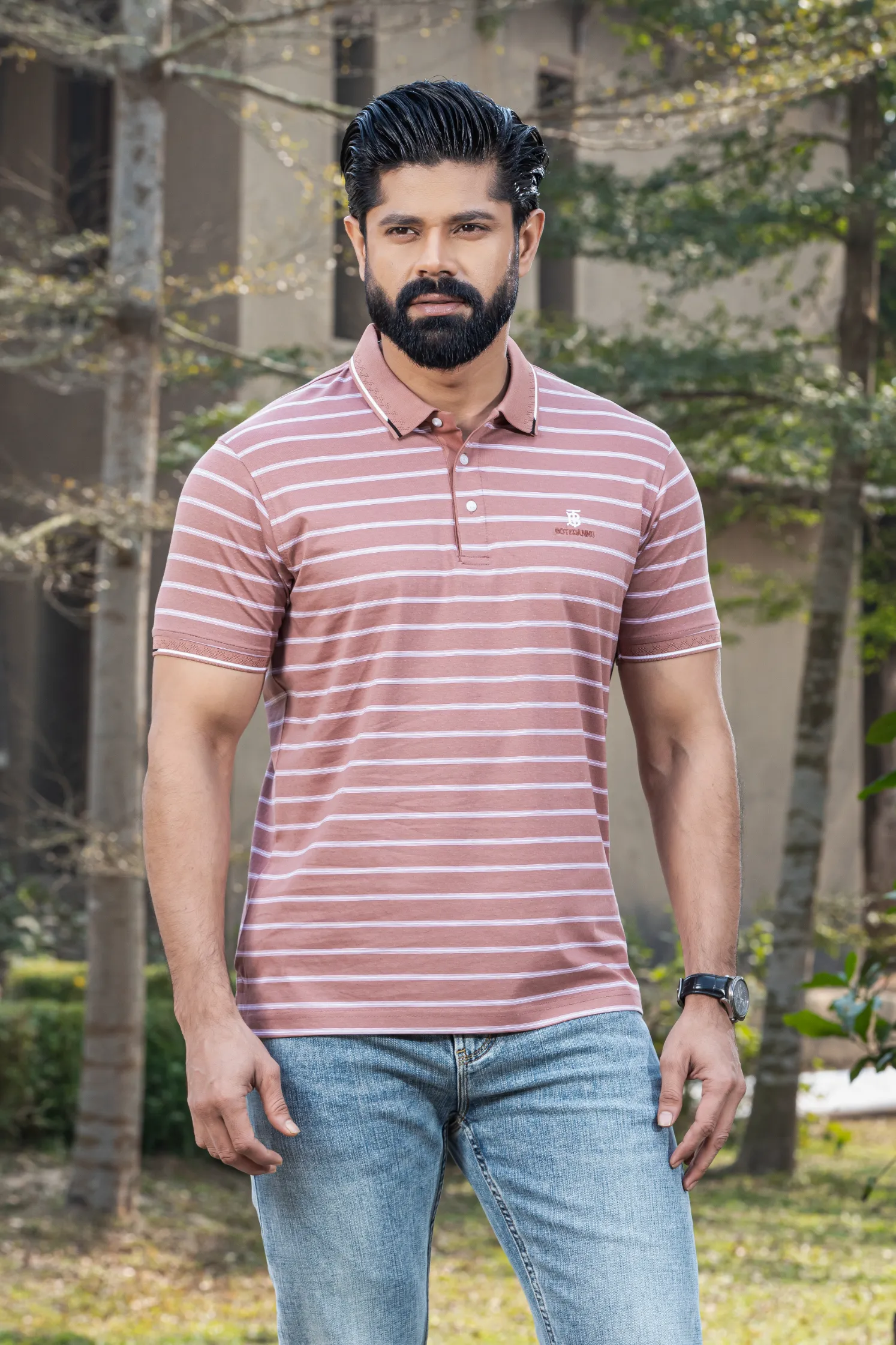 Stripe Polo T-Shirt