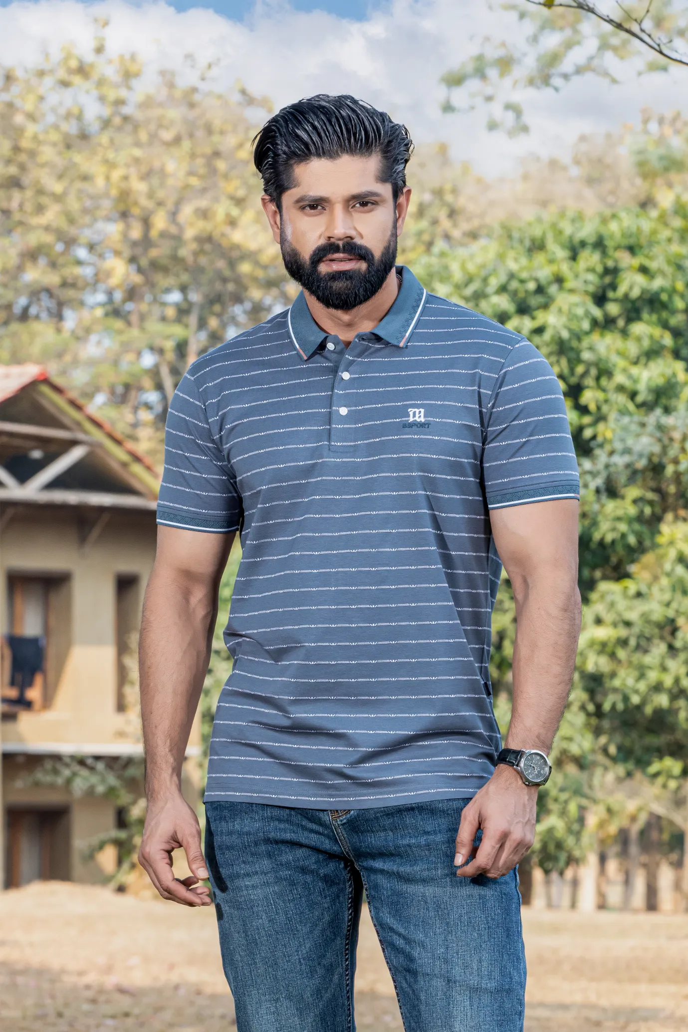 Stripe Polo T-Shirt
