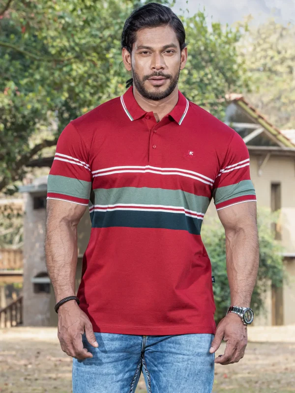 Stripe Polo T-Shirt